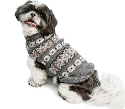 Chilly Dog Silver Alpaca Fairisle Dog & Cat Sweater, Large slide 2 of 3