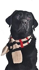 Chilly Dog Tan Plaid Dog & Cat Scarf, Medium slide 2 of 3