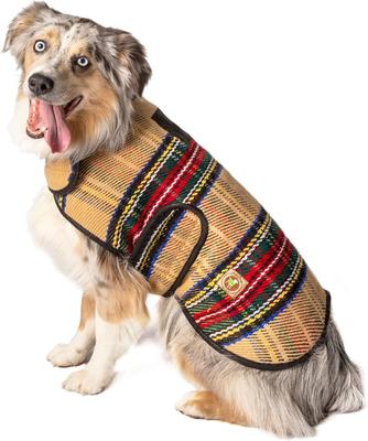 Show full view: Chilly Dog Tan Tartan Plaid Dog & Cat Coat, X-Large slide 3 of 4
