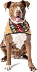 Chilly Dog Tan Tartan Plaid Dog & Cat Quilted Coat, Large slide 2 of 3
