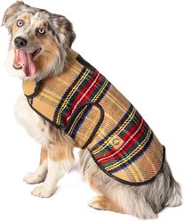 Chilly Dog Tan Tartan Plaid Dog & Cat Quilted Coat, XX-Large slide 2 of 3