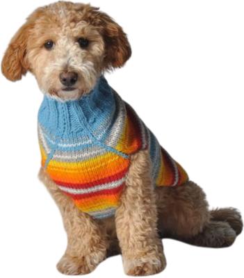 Show full view: Chilly Dog Turq Serape Dog & Cat Sweater, X-Small slide 3 of 5