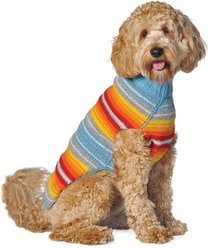 Chilly Dog Turq Serape Dog & Cat Sweater, XX-Small