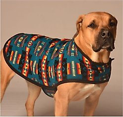 Chilly Dog Turquoise Southwest Blanket Dog & Cat Coat, Medium slide 2 of 3