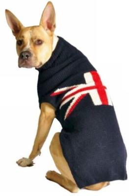 Show full view: Chilly Dog Union Jack Wool Dog & Cat sweater, Small slide 2 of 4