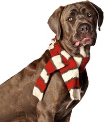 Chilly Dog White/Red Dog & Cat Scarf, Small