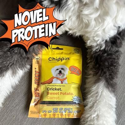 Show full view: Chippin Chirpy Jerky Cricket Sweet Potato Carrot Grain-Free Soft & Chewy Dog Treats, 5-oz bag slide 6 of 11