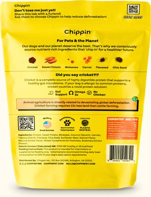 Show full view: Chippin Chirpy Jerky Cricket Sweet Potato Carrot Grain-Free Soft & Chewy Dog Treats, 5-oz bag slide 3 of 11