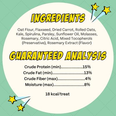 Show full view: Chippin Vegan Crunchy Veggie Dailies, Spirulina, Kale & Carrot Oven Baked Dog Treat, 5-oz bag slide 8 of 11
