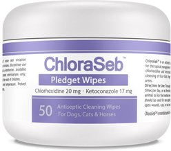 ChloraSeb Pledget Wipes for Dogs, 50 count