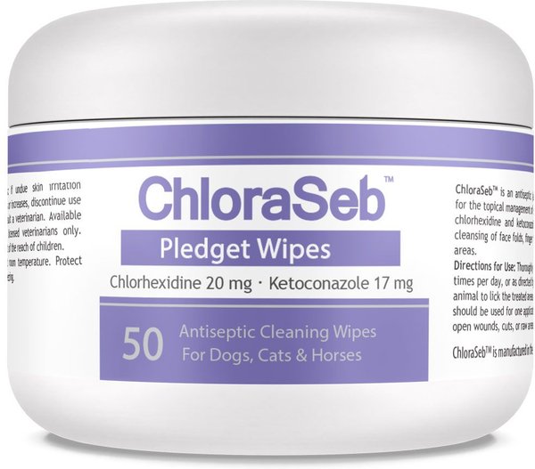 Show full view: ChloraSeb Pledget Wipes for Dogs, 50 count slide 1 of 8