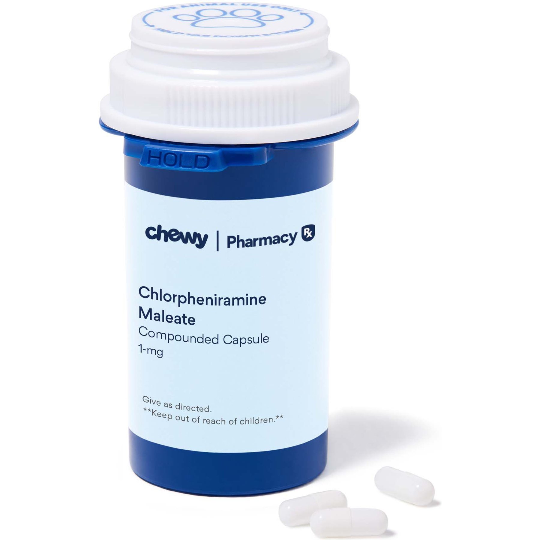 Chlorpheniramine Maleate Compounded Capsule, 1 mg, 60 capsules for Veterinary use