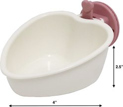 Choco Nose Mini Heart Locking Small Pet Feeding Bowl, Pink slide 2 of 8