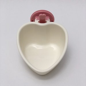 Choco Nose Mini Heart Locking Small Pet Feeding Bowl, Pink