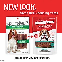 Chomp'ems Duck Skewers Jerky Dog Treats, 4-oz bag slide 2 of 3