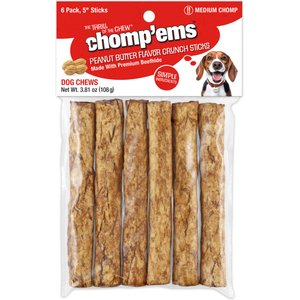 Chomp'ems Peanut Butter Crunchy Sticks Dog Treats, 6 count