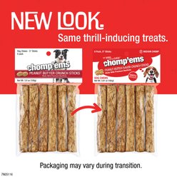 Chomp'ems Peanut Butter Crunchy Sticks Dog Treats, 6 count slide 2 of 3