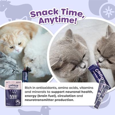 Show full view: Choolip Squeeze Vita Stick Brain Support Lickable Dog & Cat Treats, 3.7-oz pouch, 7 count slide 8 of 10