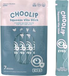 Choolip Squeeze Vita Stick Eye Support Lickable Dog & Cat Treats, 3.7-oz pouch, 7 count