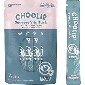Choolip Squeeze Vita Stick Eye Support Lickable Dog & Cat Treats, 3.7-oz pouch, 7 count