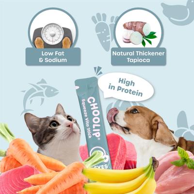 Show full view: Choolip Squeeze Vita Stick Eye Support Lickable Dog & Cat Treats, 3.7-oz pouch, 7 count slide 6 of 9