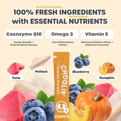 Show full view: Choolip Squeeze Vita Stick Grab n Go Kidney Support Lickable Dog & Cat Treats, 25.9-oz box, 49 count slide 3 of 12