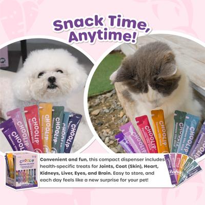Show full view: Choolip Squeeze Vita Stick Grab n Go Variety Lickable Dog & Cat Treats, 25.9-oz box, case of 49 slide 8 of 10