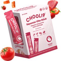 Choolip Squeeze Vita Stick Heart Support Lickable Dog & Cat Treats, 49 count