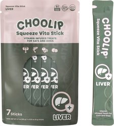 Choolip Squeeze Vita Stick Liver Support Lickable Dog & Cat Treats, 3.7-oz pouch, 7 count