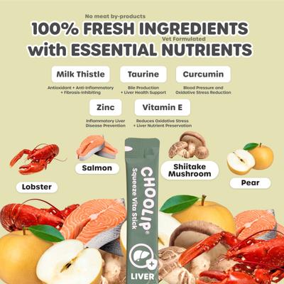 Show full view: Choolip Squeeze Vita Stick Liver Support Lickable Dog & Cat Treats, 3.7-oz pouch, 7 count slide 3 of 10