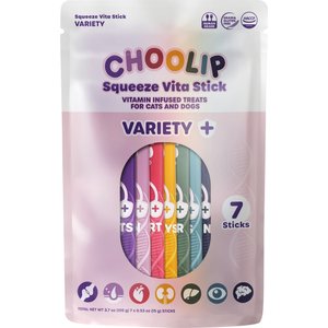 Choolip Squeeze Vita Stick Variety Lickable Dog & Cat Treats, 3.7-oz pouch, 7 count