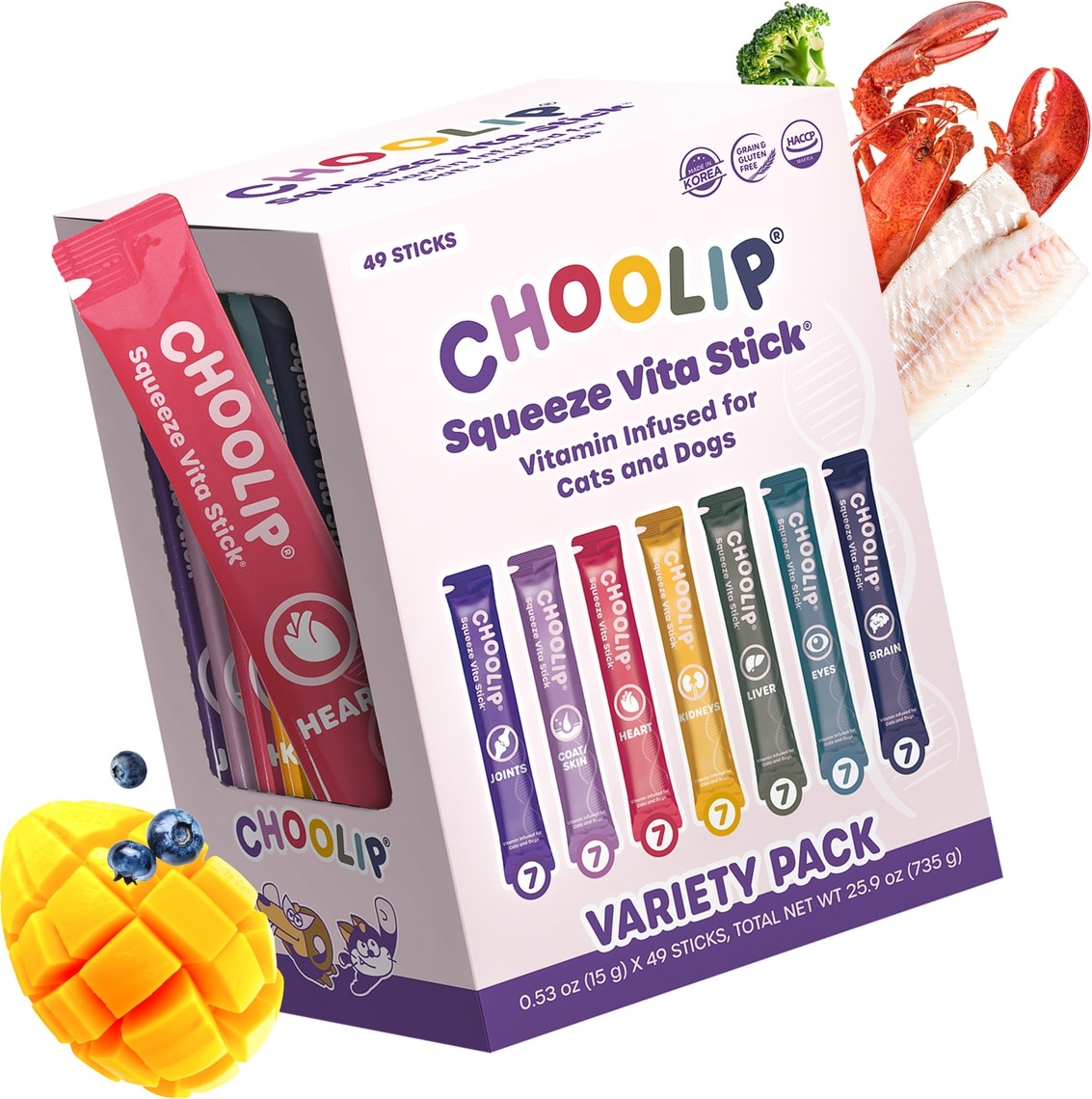 CHOOLIP Squeeze Vita Stick Variety Pack Lickable Dog & Cat Treats