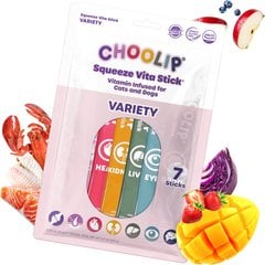 Choolip Squeeze Vita Stick Variety Pack Lickable Dog & Cat Treats, 7 count