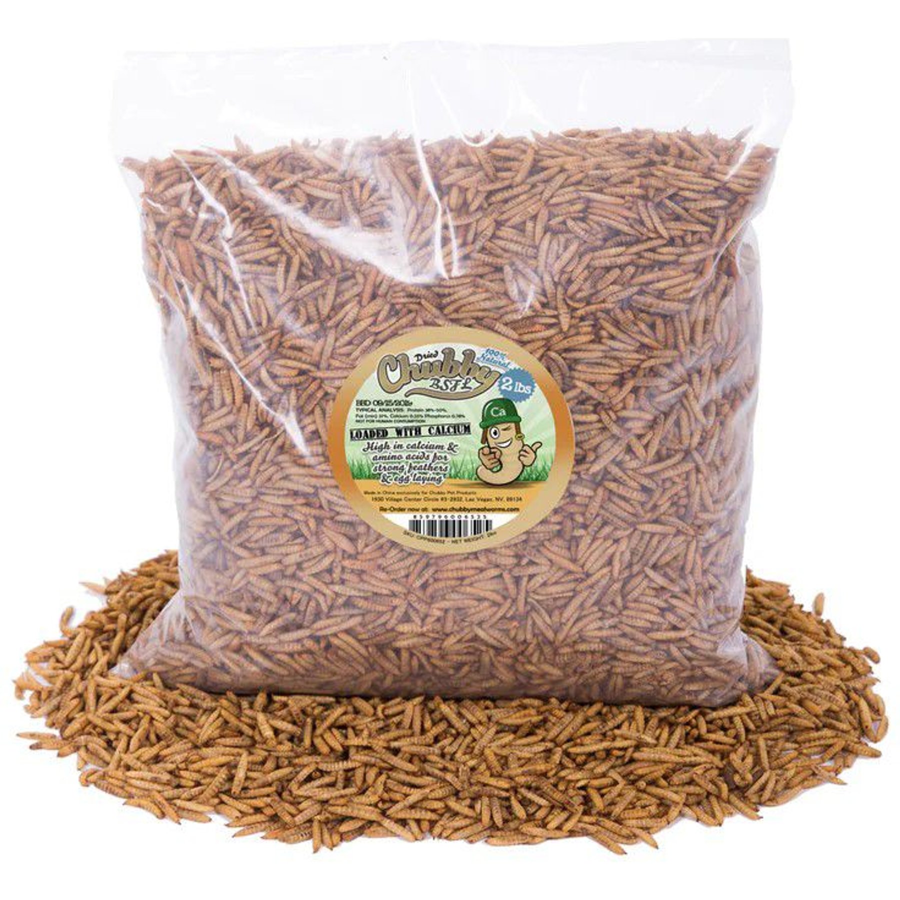 Chubby Mealworms Chubby Dried Black Soldier Fly Larvae Chicken Treats, 2-lb bag
