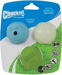 Chuckit! Fetch Ball Medley Triple Pack Dog Toy, Small