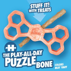 Chuckit! Hol-EE Exercise Chew Bone Dog Toy, Orange, Large slide 2 of 6