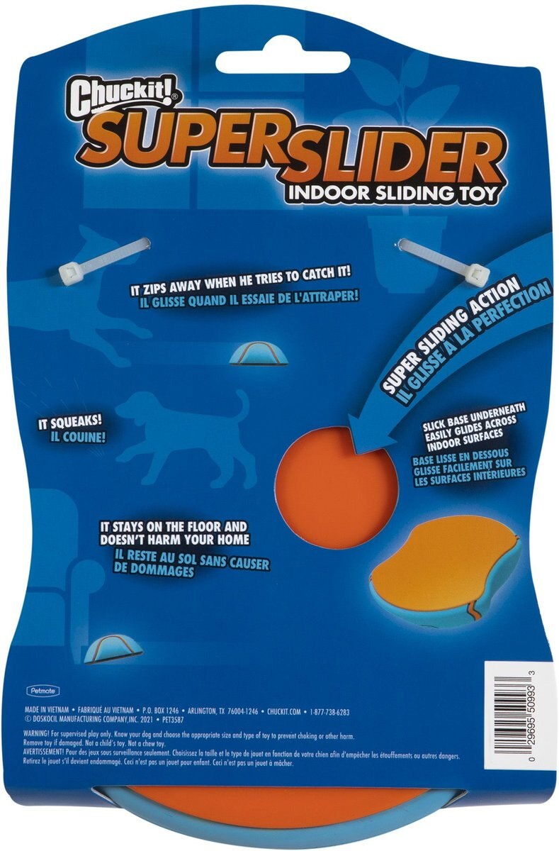 Chuckit! Indoor Super Slider Dog Toy, Blue