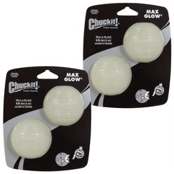 Chuckit! Max Glow Ball Dog Toy, 4 count, Medium