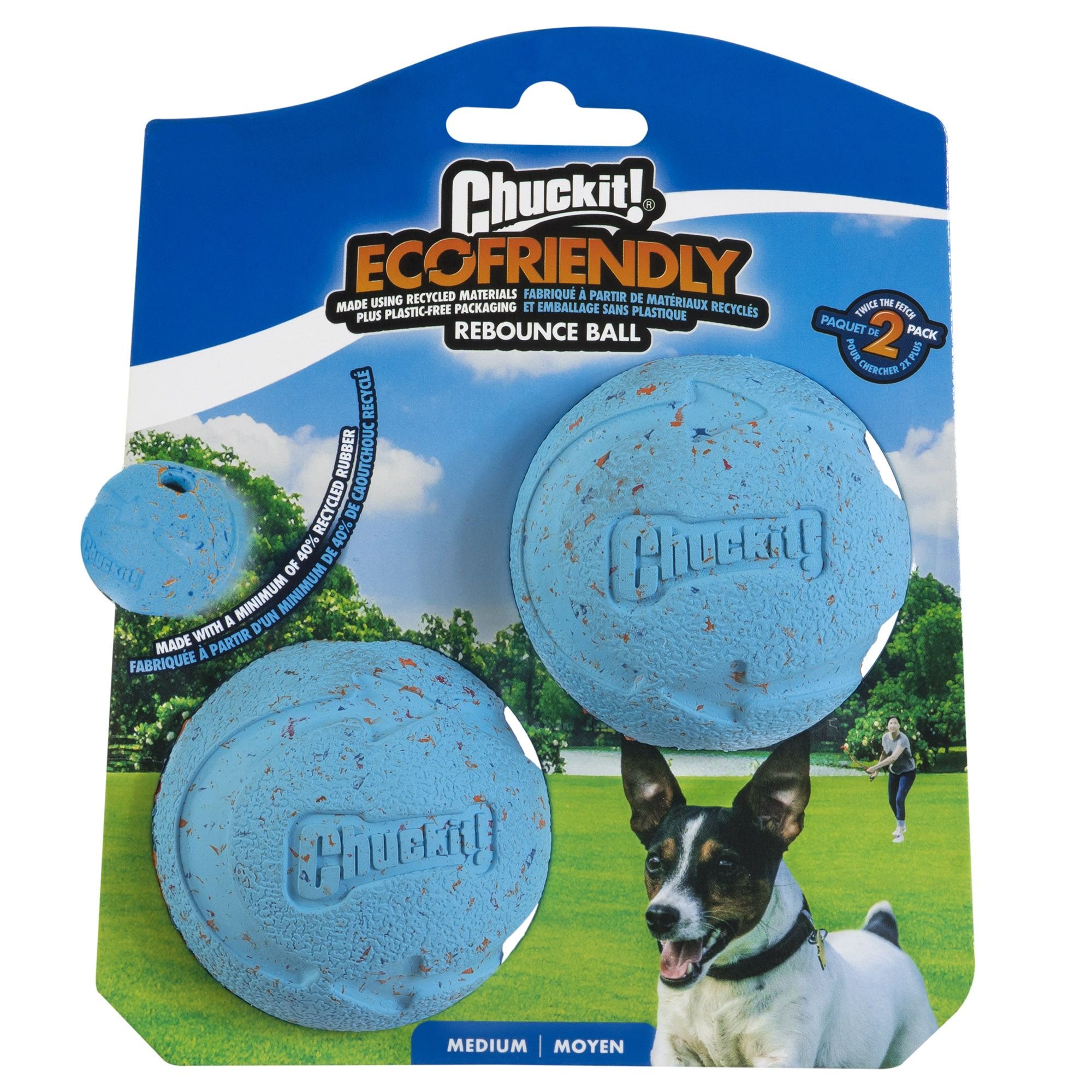 Rebounce Ball Twin Pack Dog Toy, Color Varies