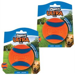 Chuckit! Ultra Rubber Ball Tough Dog Toy, 2 count, Large