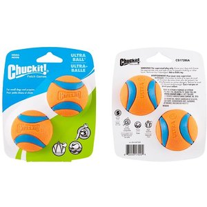 Chuckit! Ultra Rubber Ball Tough Dog Toy, Small, 2 pack