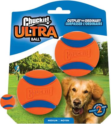 Show full view: Chuckit! Ultra Rubber Ball Tough, Medium, 2 pack + Max Glow Ball Dog Toy, Medium, 2 count slide 2 of 10