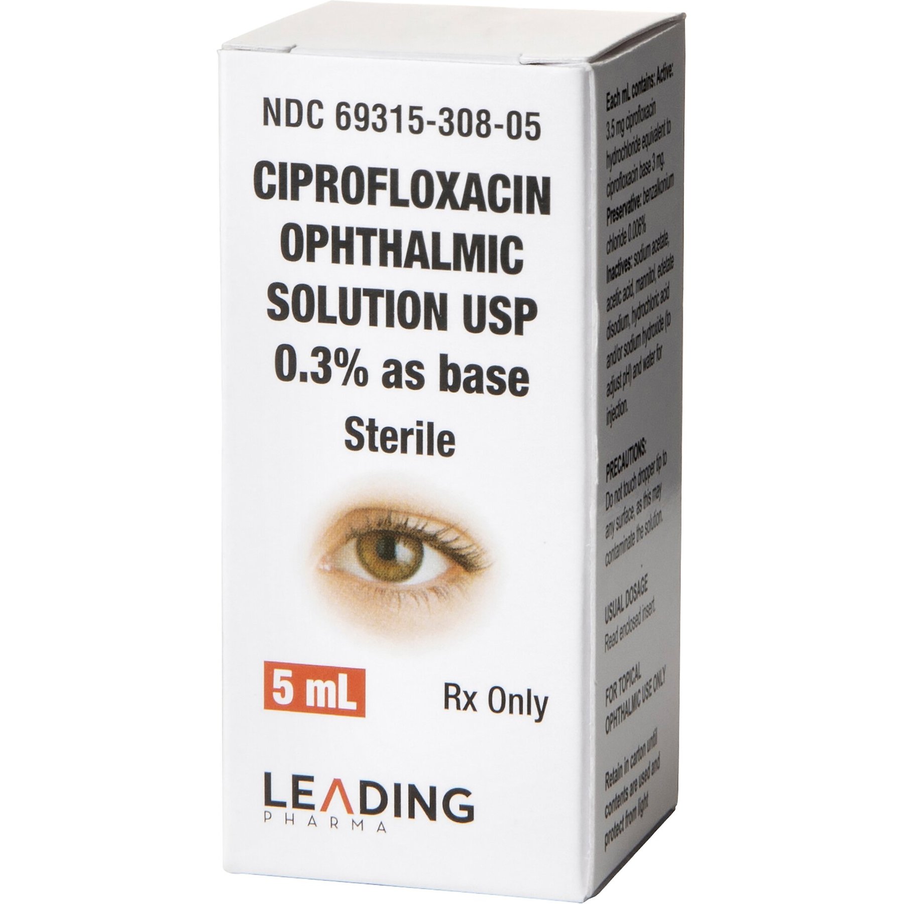 Ciprofloxacin (Generic) Ophthalmic Solution 0.3%, 5-mL