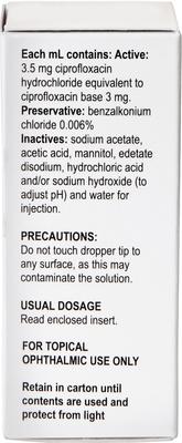 Show full view: Ciprofloxacin (Generic) Ophthalmic Solution 0.3%, 5-mL slide 6 of 8