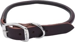 Circle T Latigo Leather Round Standard Dog Collar, Medium: 18-in neck, 3/4-in wide