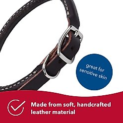 Circle T Latigo Leather Round Standard Dog Collar, Medium: 18-in neck, 3/4-in wide slide 2 of 8