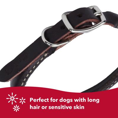 Show full view: Circle T Latigo Leather Round Standard Dog Collar, Medium: 18-in neck, 3/4-in wide slide 6 of 8