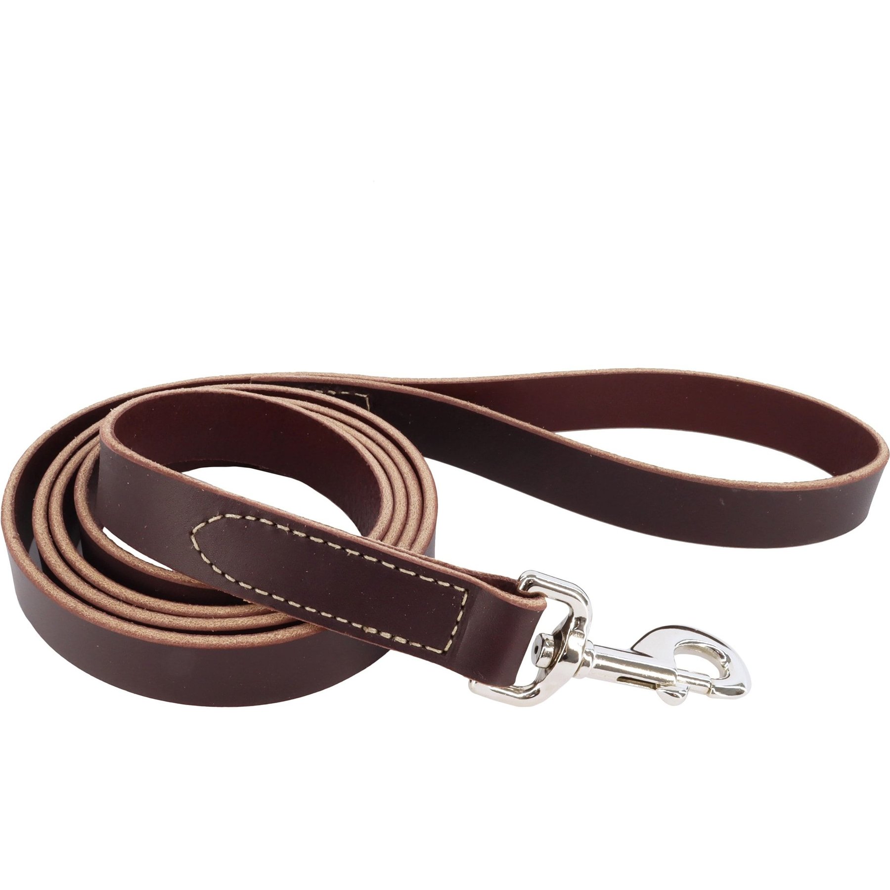 Circle T Latigo Leather Standard Dog Leash, 4-ft long, 3/4-in wide