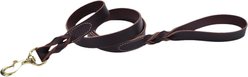 Circle T Latigo Leather Twist Solid Brass Hardware Standard Dog Leash, 6-ft long, 1-in wide