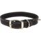 Show in main carousel: Circle T Oak Tanned Leather Double-Ply Spiked Standard Dog Collar, Black, Large: 26-in neck, 1/2-in wide slide 2 of 8